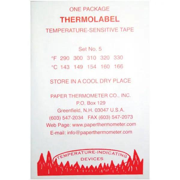 Paper Thermometer Heat Tapes Set 5 (290-330) Degrees TL5-5C